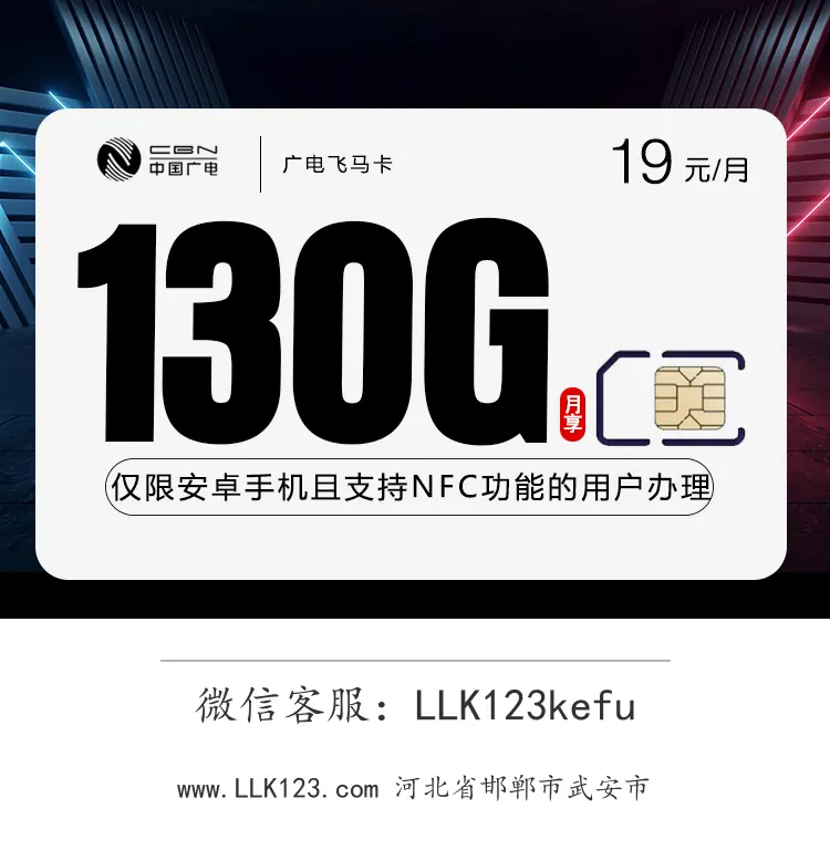 河北省邯郸市武安市广电飞马卡【19元,130G通用流量+200分钟通话】-图1 https://img.llk123.com/ka-upload/2351/202602031304812351.webp